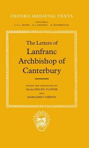 Cover image for The Letters of Lanfranc, Archbishop of Canterbury