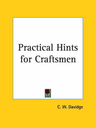 Cover image for Practical Hints for Craftsmen