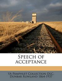 Cover image for Speech of Acceptance