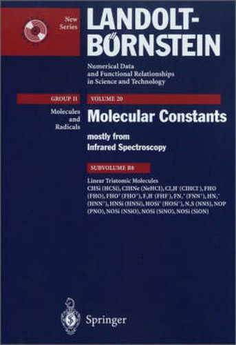 Cover image for Linear Triatomic Molecules: CHSi (HCSi), ClHNe (NeHCl), Cl2H- (ClHCl-), FHO (FHO),FHO+(FHO+), F2H- (FHF-), FN2+ (FNN+), HN2+ (HNN+), HNSi (HNSi), HOSi+ (HOSi+), N2S (NNS), NOP (PNO), NOSi (NSiO), NOSI (SiNO), NOSI (SiON)