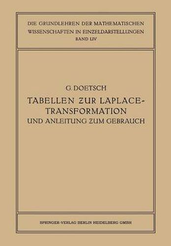 Cover image for Tabellen Zur Laplace-Transformation Und Anleitung Zum Gebrauch