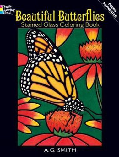 Cover image for Beautiful Butterflies Stained Glass Coloring Book