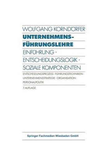 Cover image for Unternehmensfuhrungslehre
