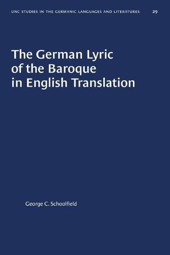 Cover image for The German Lyric of the Baroque in English Translation