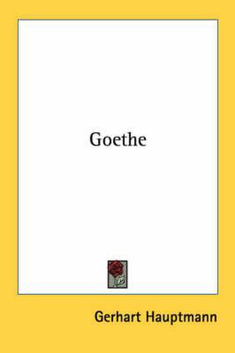 Cover image for Goethe