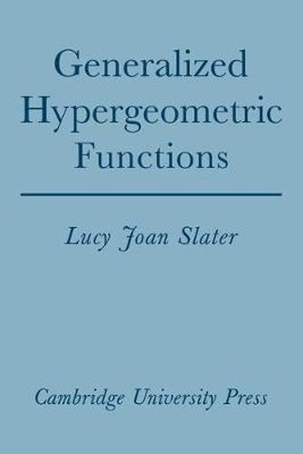 Cover image for Generalized Hypergeometric Functions