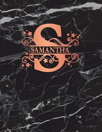 Cover image for Samantha: Personalized Sketchbook 8.5 X 11. Monogram Letter S Sketch Pad/Journal/Note Book. Black Marble & Rose Gold Cover. Doodle, Notebook, Journal, Create!