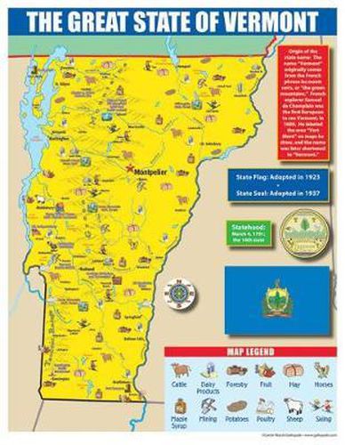 Vermont State Map for Students - Pack of 30