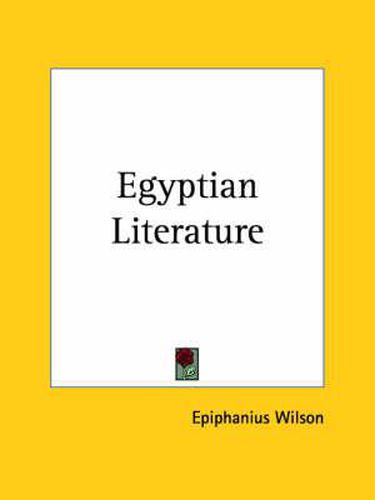 Cover image for Egyptian Literature (1901)