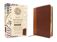 Cover image for NIV Application Bible, Large Print, Leathersoft, Brown, Red Letter, Comfort Print