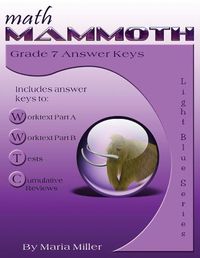 Cover image for Math Mammoth Grade 7 Answer Keys