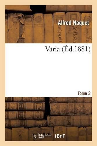 Cover image for Varia Tome 3