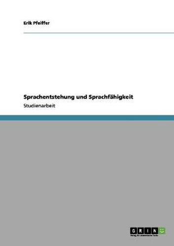 Cover image for Sprachentstehung und Sprachfahigkeit