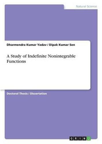Cover image for A Study of Indefinite Nonintegrable Functions