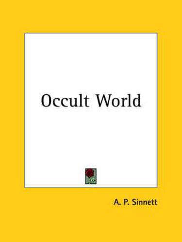 Cover image for Occult World (1884)