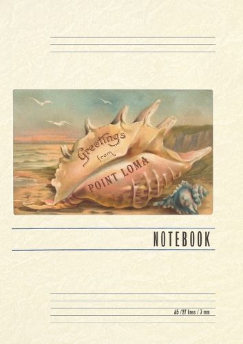 Cover image for Vintage Lined Notebook Conch Shell, Greetings from Point Loma, San Diego, California