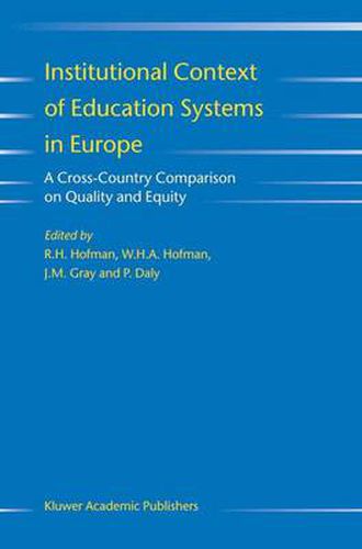 Cover image for Institutional Context of Education Systems in Europe: A Cross-Country Comparison on Quality and Equity