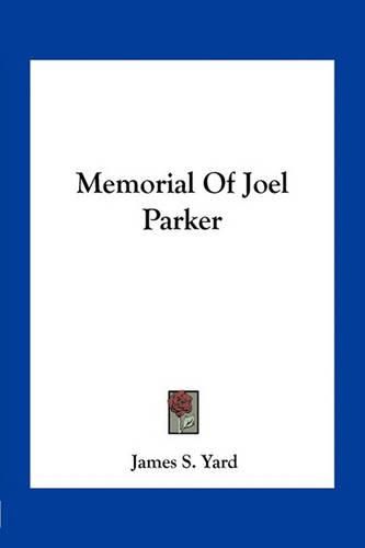 Cover image for Memorial Of Joel Parker