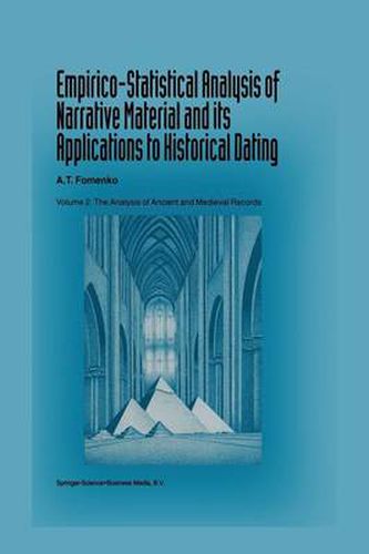 Cover image for Empirico-Statistical Analysis of Narrative Material and its Applications to Historical Dating: Volume II: The Analysis of Ancient and Medieval Records
