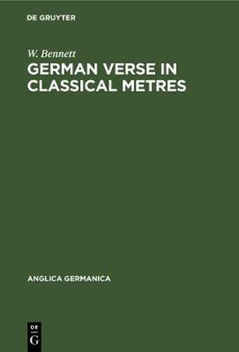 German Verse in Classical Metres