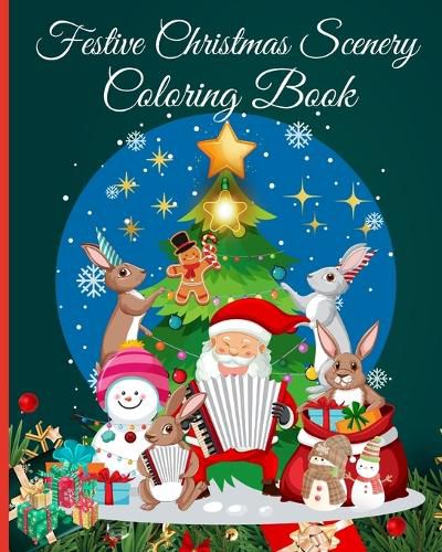 Festive Christmas Scenery Coloring Book for Adults