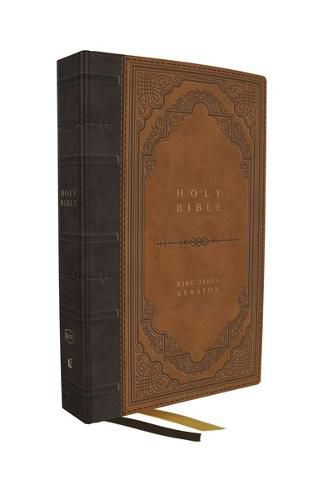 Cover image for KJV Bible, Giant Print Thinline Bible, Vintage Series, Leathersoft, Brown, Red Letter, Comfort Print: King James Version