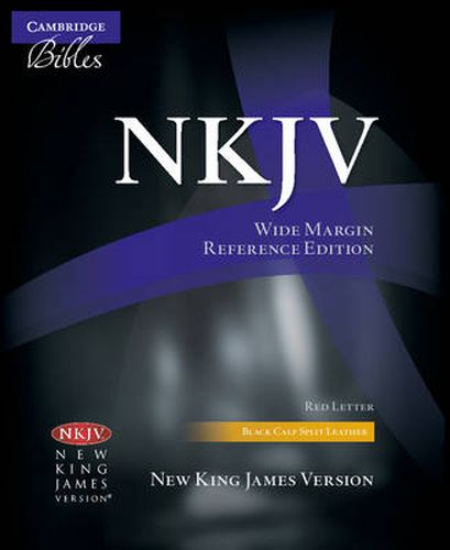 Cover image for NKJV Aquila Wide Margin Reference Bible, Black Calf Split Leather, Red-letter Text, NK744:XRM