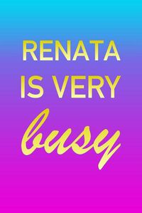 Cover image for Renata: I'm Very Busy 2 Year Weekly Planner with Note Pages (24 Months) - Pink Blue Gold Custom Letter R Personalized Cover - 2020 - 2022 - Week Planning - Monthly Appointment Calendar Schedule - Plan Each Day, Set Goals & Get Stuff Done