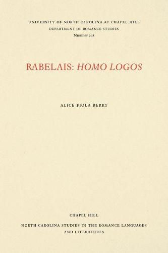 Cover image for Rabelais: Homo Logos