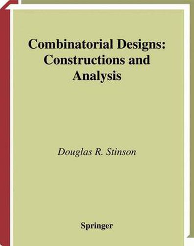 Cover image for Combinatorial Designs: Constructions and Analysis