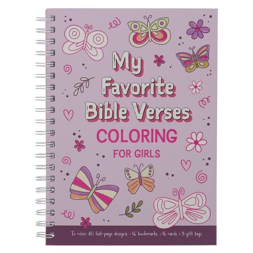 Cover image for Coloring Book Favorite Bible Verses for Girls Wirebound