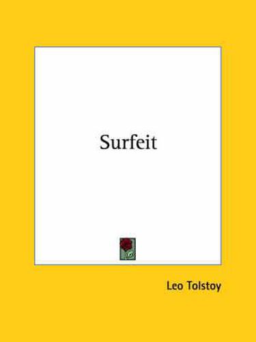 Cover image for Surfeit