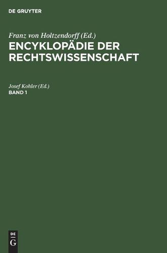 Cover image for Encyklopadie Der Rechtswissenschaft. Band 1