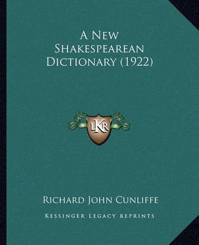 Cover image for A New Shakespearean Dictionary (1922)