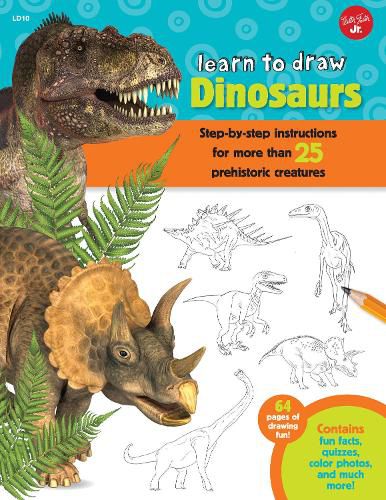 Cover image for Dinosaurs (Learn to Draw): Step-by-step instructions for more than 25 prehistoric creatures