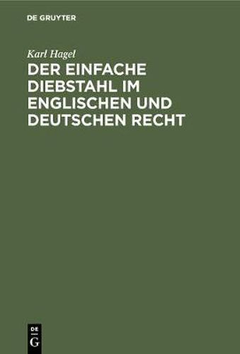 Cover image for Der einfache Diebstahl im englischen und deutschen Recht