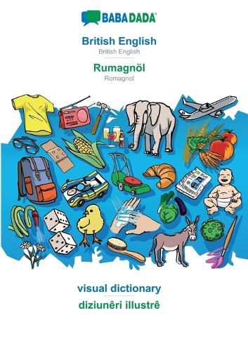 Cover image for BABADADA, British English - Rumagnoel, visual dictionary - diziuneri illustre