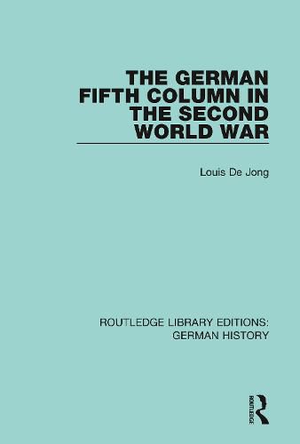 Cover image for The German Fifth Column in the Second World War