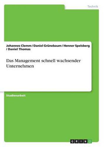 Cover image for Das Management schnell wachsender Unternehmen