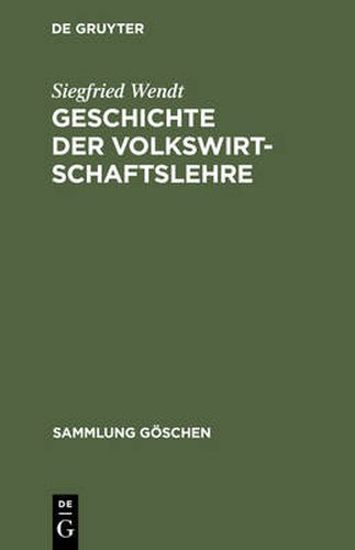 Cover image for Geschichte der Volkswirtschaftslehre