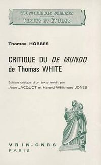 Cover image for Critique Du de Mundo de Thomas White