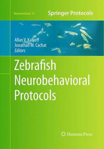 Cover image for Zebrafish Neurobehavioral Protocols