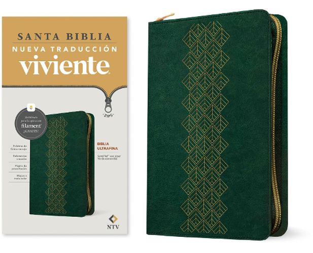 Cover image for Biblia Ultrafina Ntv de Ziper, Con Filament (Sentipiel, Verde Esmeralda, Letra Roja)