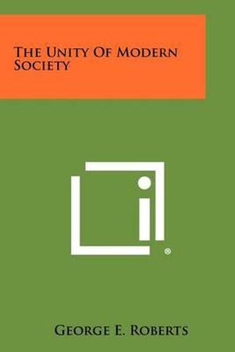 Cover image for The Unity of Modern Society