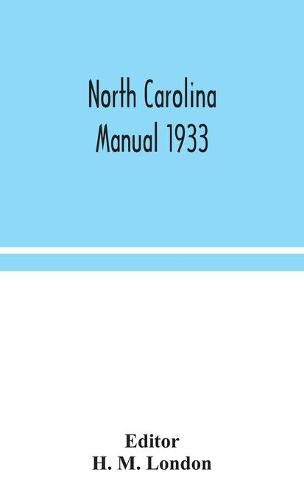 Cover image for North Carolina manual 1933