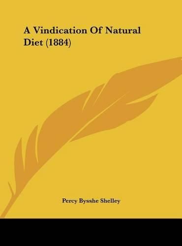 Cover image for A Vindication of Natural Diet (1884)