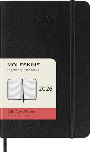 Cover image for Black Softcover Pocket Daily 2026 Moleskine Diary