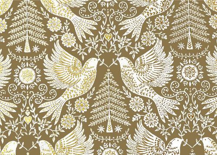 Golden Doves Deluxe Boxed Holiday Cards (20 Cards, 21 Self-Sealing Envelopes)