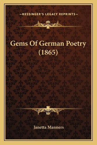 Cover image for Gems of German Poetry (1865)