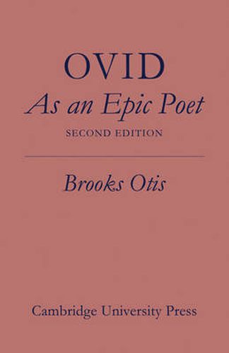 Cover image for Ovid As An Epic Poet